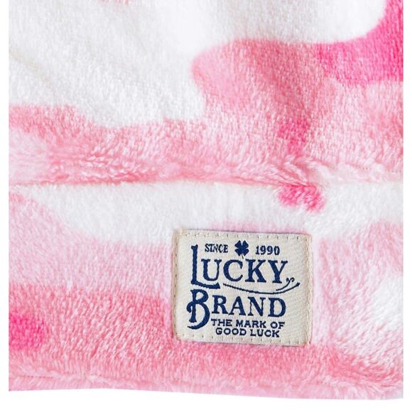 LUCKY BRAND Girls Sz Large (14/16) Pink Camo Fleece Top & Leggings 2 Pc Set NEW - Picture 4 of 5